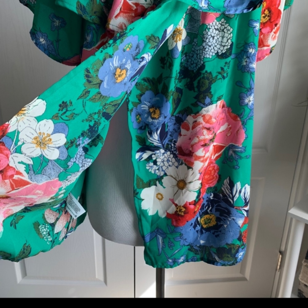 Xhilaration Off Shoulder Floral Print Top XL - Picture 7 of 8